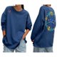 thumbnail image 3 of Sudadera Holgada de Larga con Bordado Gráfico Estilo Y2K para Mujer. Azul XL, 3 of 7