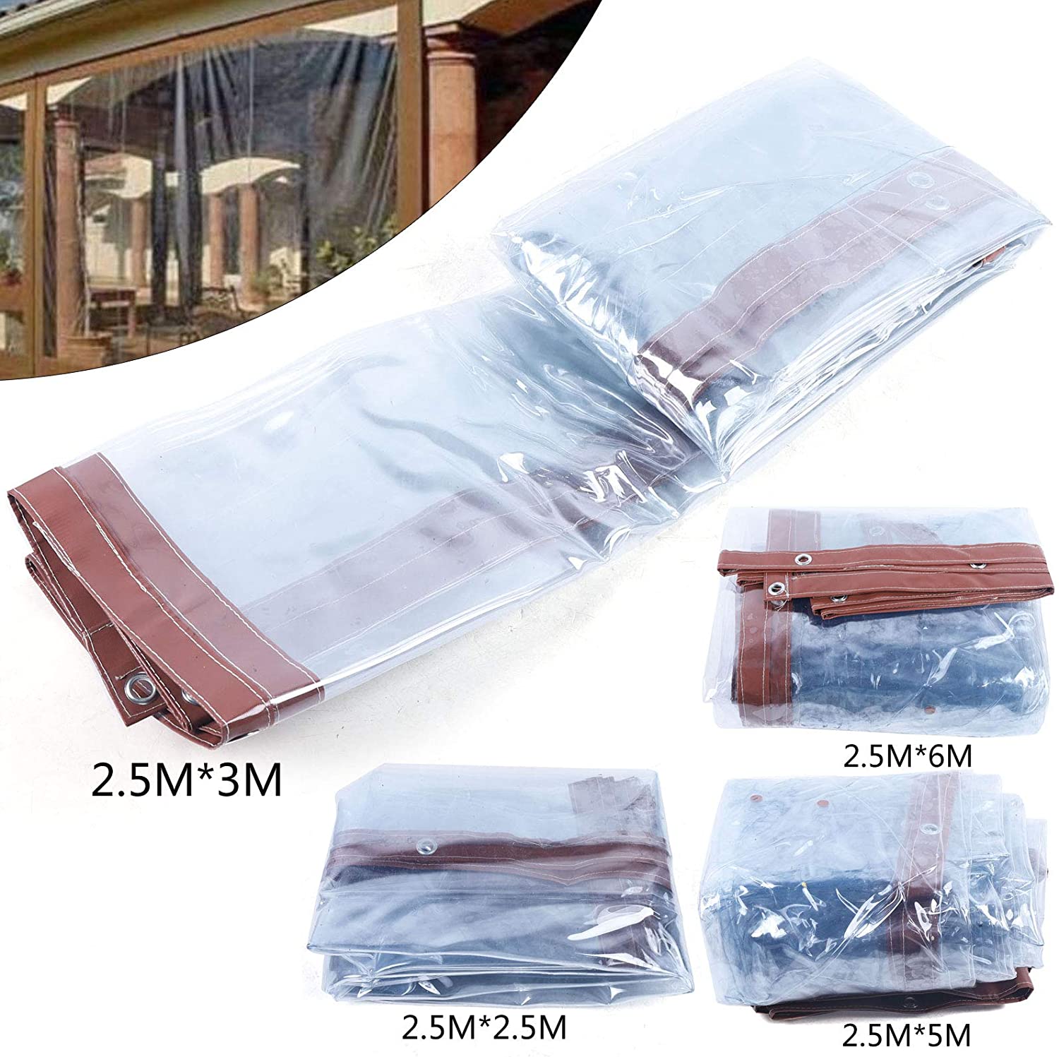 Miumaeov Clear Tarps Clear PVC Waterproof Tarpaulin Cloth AntiAging