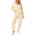 thumbnail image 2 of Szluipve 2 Piece Sets for Women 2 Piece Tracksuit Zip Up Hoodie Jacket Drawstring Jogger Pants Set Long Sleeve Casual Warm Loungewear Outfit for Daily Workout, 2 of 8