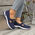 thumbnail image 3 of Rokment Women's Orthopedic Wedge Walking Shoes Comfortable Lightweight Knit Arch Support Platform Non Slip Work Nursing Flat Tennis Golf Sneakers Fall Blue Size 7.5, 3 of 5
