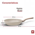 thumbnail image 2 of Ultrachef Sartén Antiadherente | Línea Master Stone Piedra y Madera | Revestimiento de Piedra de Alemania 100% libre de PFOA, para estufa de inducción, gas o eléctrica. Blanco 20 cm, 2 of 7