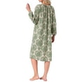 thumbnail image 3 of INSPIRE CHIC Women's Nightgown Long Sleeve Sleepwear Round Neck Tie Front Loungewear Nightshirt with Pocket S Green Floral, 3 of 5