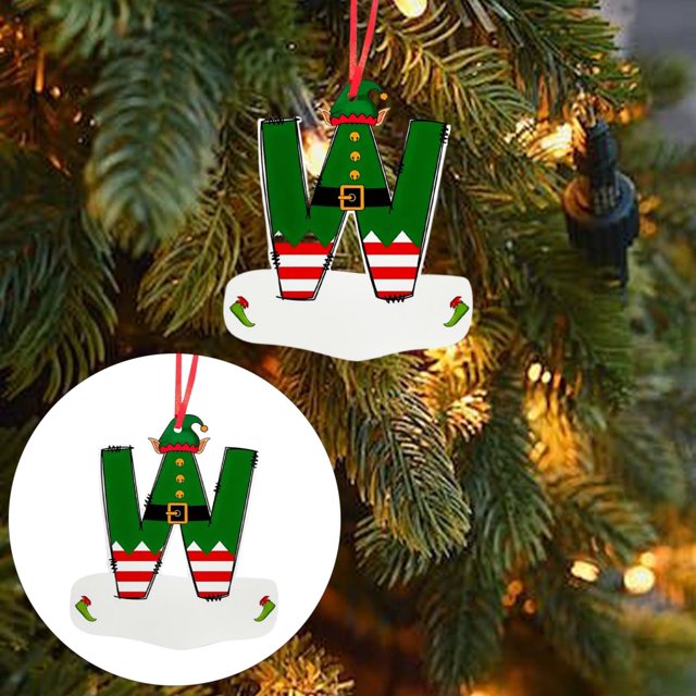 Home Decor Letter Christmas Tree Pendant A To Z (without H And V) Decorative Letter Christmas Tree Pendant Personalized DIY Christmas Decorations Hanging Christmas Letters For Christmas