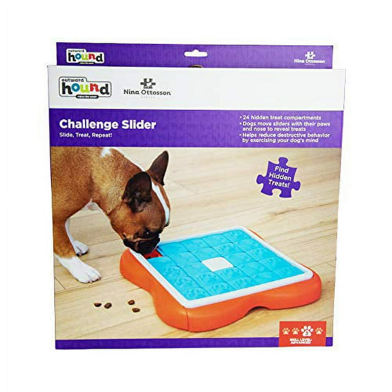 NINA OTTOSSON BY OUTWARD HOUND Challenge Slider Dog Toy, Blue & Orange 