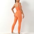 thumbnail image 2 of SWSMCLT Women's Outfits Crop Tank Top High Waisted Yoga 2 Piece Workout Set Leggings Activewear Athletic Workout Sporty 2Pcs Sexy Lounge Sets Orange Large, 2 of 5