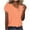 Orange, variant on WRKEKC Short Sleeve Shirts for Women, Summer T-Shirts for Women, Women's Casual Solid Color Loose Trendy V-Neck Short Sleeve Button T-shirt