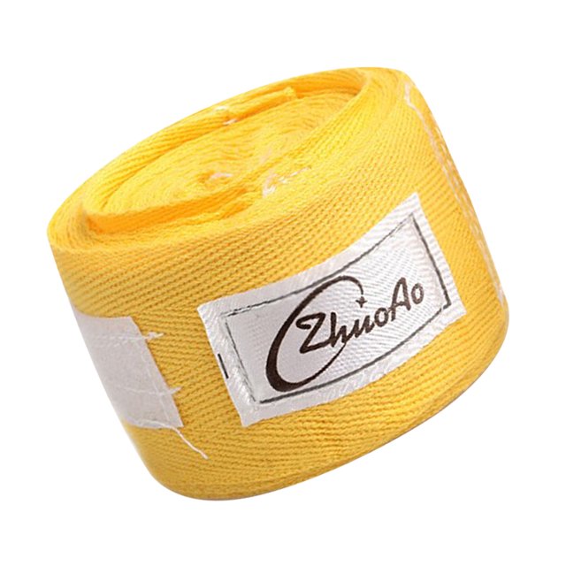 Youkk 2 Pcs Bandeaux de Boxe en Coton Bandage Sports Sangles Sanda Muay Thai MMA Jaune