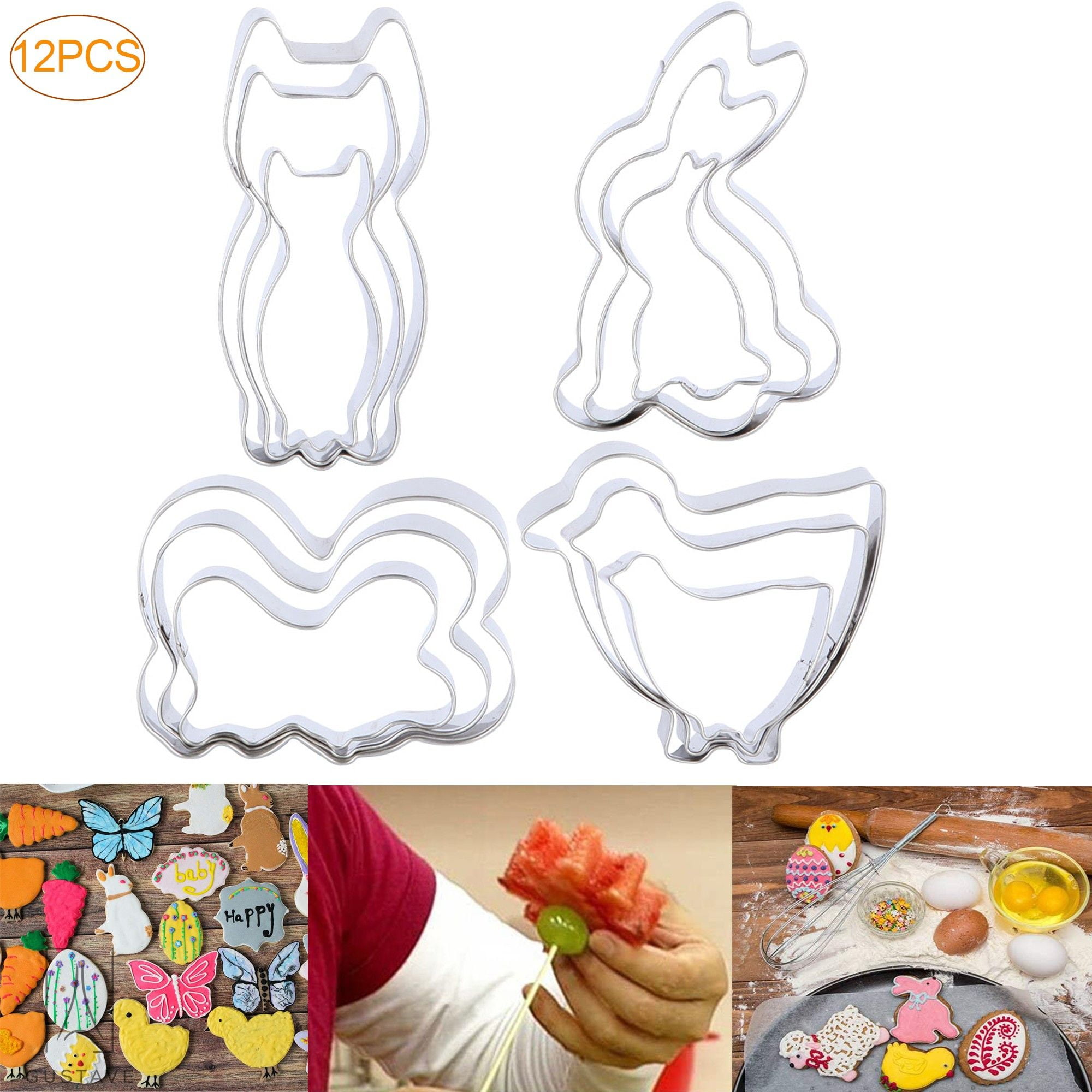 GustaveDesign 12 Piece Cookie Cutters Mold, Stainless Steel Biscuit Cake Cutters Set, Mini