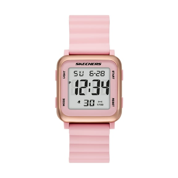 Skechers Women's Beckworth Digital, Blush Polycarbonate Watch
