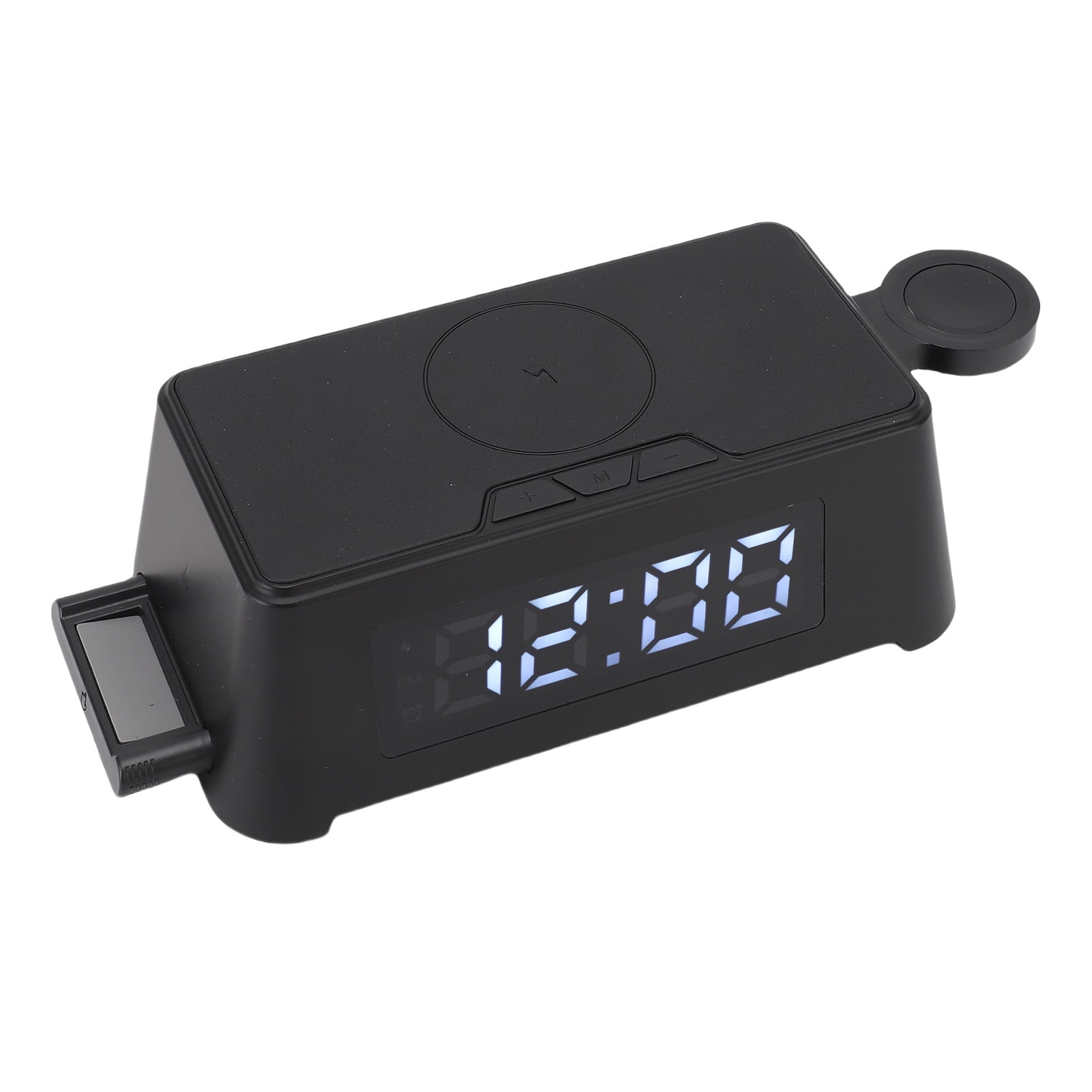 Alarm Clock Wireless Charger, Temperature Display Time Data Display Wireless Charger Watertight Charging Port  for Phone