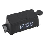 Alarm Clock Wireless Charger, Temperature Display Time Data Display Wireless Charger Watertight Charging Port  for Phone