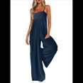 thumbnail image 1 of de Verano para Mujer, de una Pieza, con Tirantes Finos y Pierna , con Bolsillos Azul Marino XXL, 1 of 7