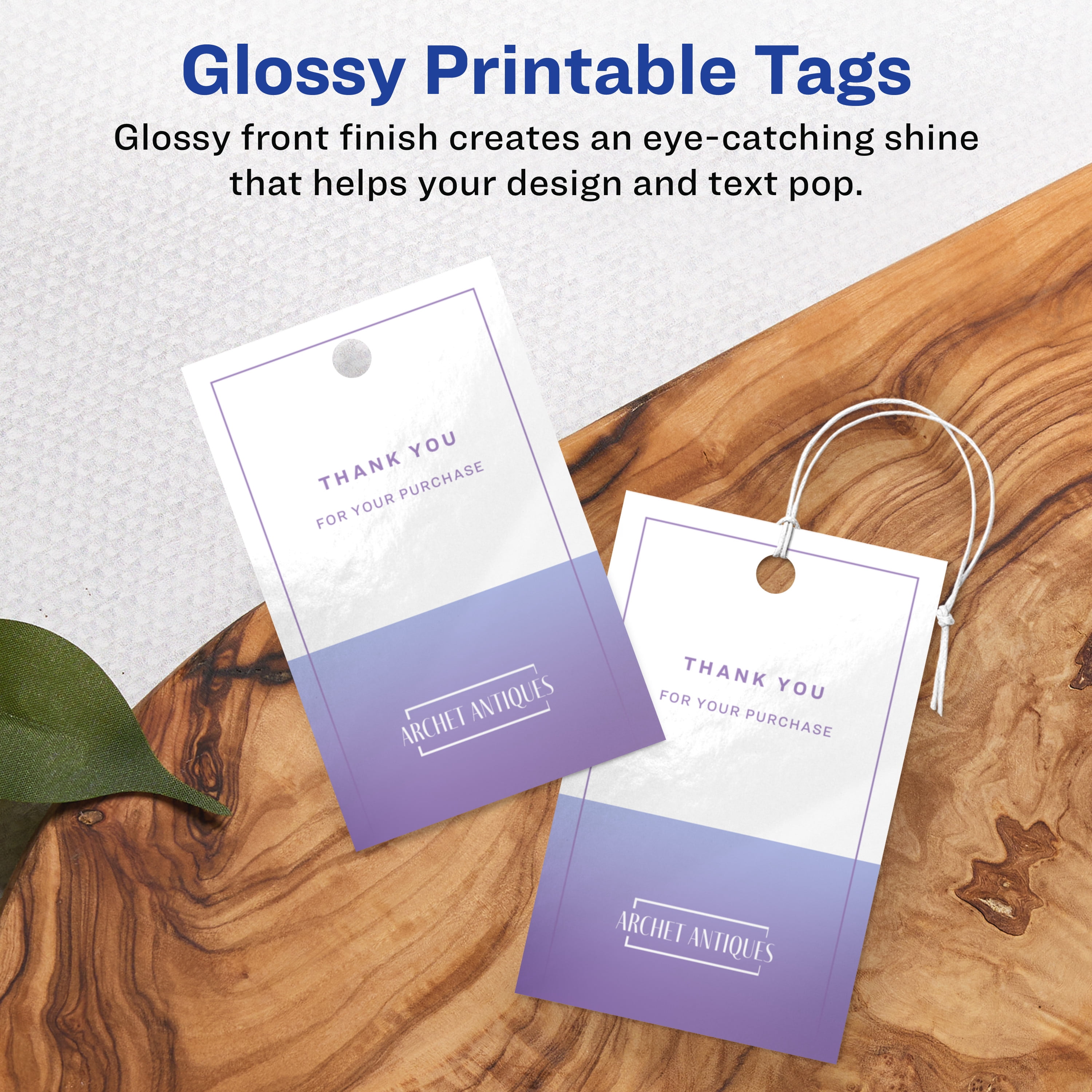 Avery Printable Tags, 2" x 3", Glossy White, 200ct