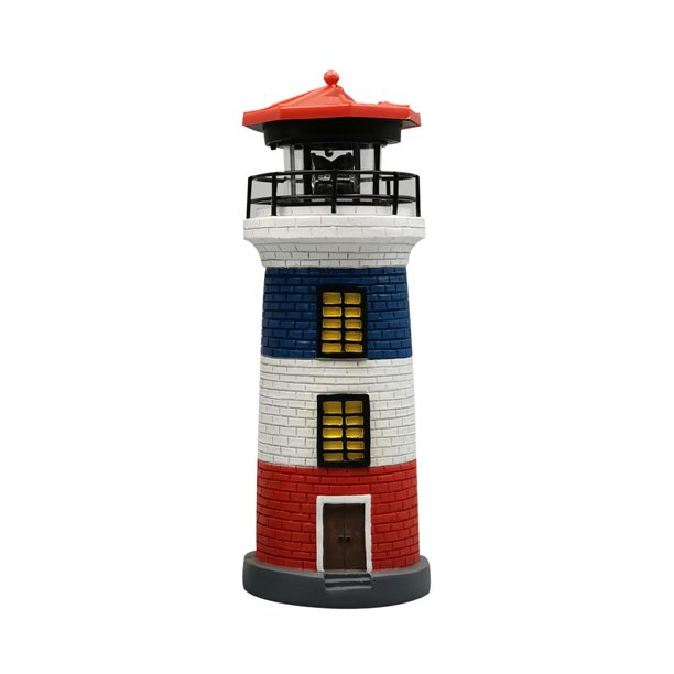 Faro Solar Led Faro Decorativo De 11 Pulgadas Estilo Náutico Jardín Patio Césped Adorno De Iluminación Nocturna Ip44 Lámpara De Faro Solar Delicada Impermeable Para Patio De Caminos Cateissary HA026359-01