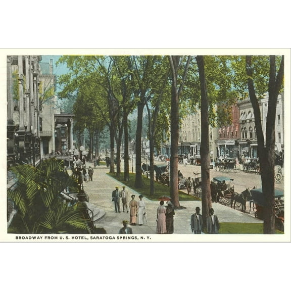Art.com Broadway, Saratoga Springs, New York Stretched Canvas Print Wall Art, 24" x 16"