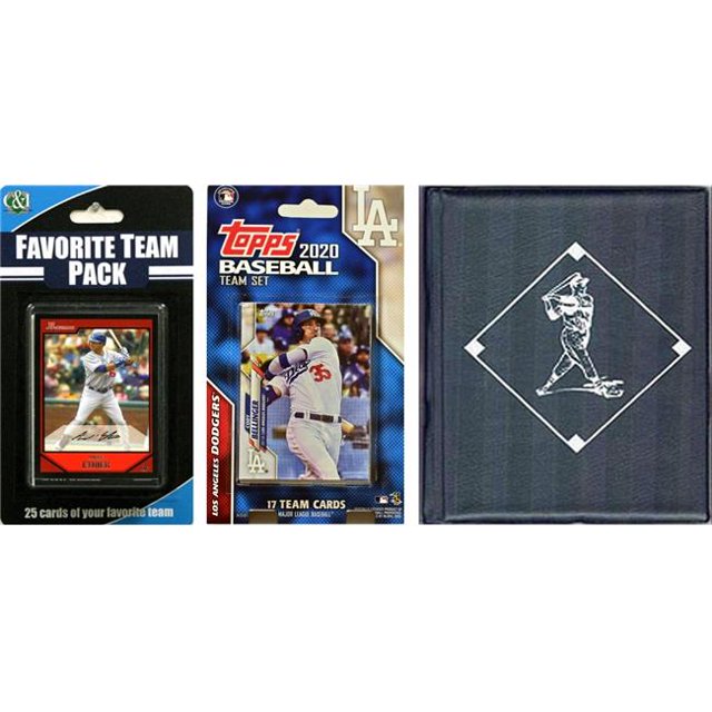 C&I Collectables 2020DODGERSTSC MLB Los Angeles Dodgers Licensed 2020 Topps Team Set & Favorite Player Trading Cards Plus Storage Album