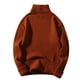 thumbnail image 3 of Gibobby Suéter cuello alto hombre Suéter de cuello alto ajustado para hombre, suéter casual ligero acanalado(Café,XG), 3 of 4