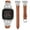 Brown/Silver, variant on Toyouths Slim Leather, Versa 2/Versa/Versa Lite Smartwatch Watch Band, 5.3"-7.5", Diamonds