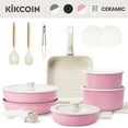 thumbnail image 3 of 【Ceramic】Kikcoin 22 pcs pots pans set Nonstick complete Cookware Set with Lids,Detachable Handle,PFAS-Free,Dishwasher Oven Safe,Kitchen,Mother's Day Gift, 3 of 12