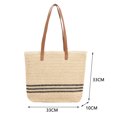 thumbnail image 4 of Summer Straw Shoulder Bags Women Striped Woven Beach Shopper Travel Handbag, 4 of 10