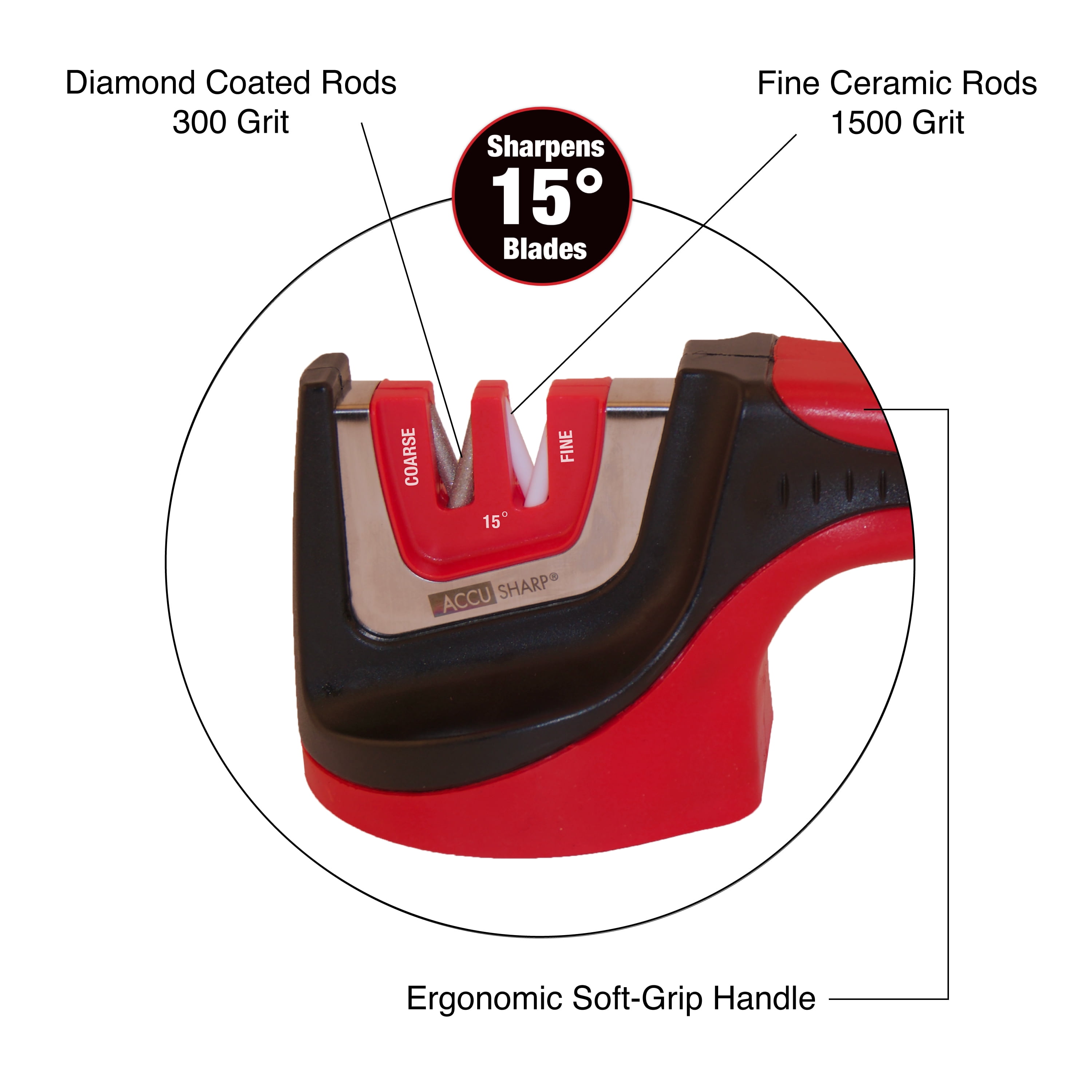 AccuSharp® Gourmet 15º Pull-Through Knife and Tool Sharpener