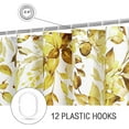 thumbnail image 4 of Yellow Eucalyptus Shower Curtain, Watercolor Plant Leaves with Floral Bathroom Shower Curtain Set with Hooks, 72x72, 4 of 6