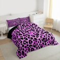 thumbnail image 3 of Homewish Leopard Print 3 Pieces Queen Comforter Set for Teens Boys Girls,Animal Print Ultra Soft Bedding Sets,Black Purple Bedding Comforter Set Breathable,Luxury Bedroom Decor,Reversible, 3 of 8