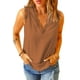 thumbnail image 4 of ABPHQTO Camiseta sin mangas con cuello en V y encaje de pestañas naranja para mujer, 4 of 5