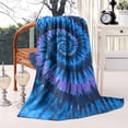 thumbnail image 2 of Blue Tie Dye Pattern Blanket,Comfortable Soft Flannel Throw Blanket,All Season,Warm Lightweight Blankets for Sofa Bed Couch Living Room Chair,60"x80", 2 of 4