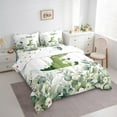 thumbnail image 3 of 7-Piece Cartoon Crocodile Bedding Twin Woodland Wildlife Comforter Set, Spring Bedding Comforter Sets Eucalyptus Leaf Bed in a Bag, Jungle Animal Theme Bedding Accessories Room Decor, 3 of 6