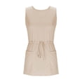 thumbnail image 4 of Kaemgyyd Summer Dresses for Women Casual Sleeveless Drawstring Waist Tank Dresses V Neck Fashion Short Dress with Pockets, 4 of 6