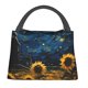 thumbnail image 1 of Easygdp Oil Starry Sky Sunflower Bolsa de Almuerzo Insulada Reutilizable, Bolsa de Mano y Bandolera para Oficina, Trabajo, Viajes, 1 of 6