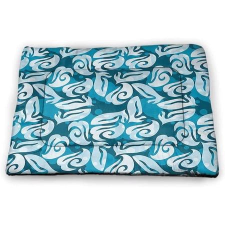 Picture of Pet Crate Mattress Abstract Plush Dog or Cat Beds Swirly White Shapes ...