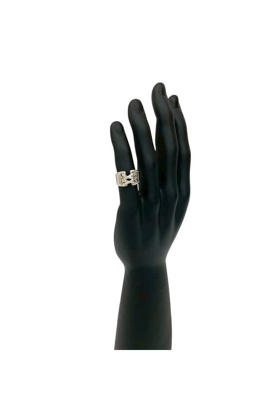 Pre-Owned HERMES Mexico Ring with Corset Motif, 925 Sterling Silver, Size 11, for Men... (Good)