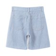 thumbnail image 4 of Adeawade Jeans For Mens Straight Leg Denim Pants Loose Fit Jeans Solid Color Baggy Slacks Knee Length Shorts Leisure Clothes S Light Blue, 4 of 4