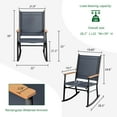 thumbnail image 3 of Walsunny Outdoor Patio Chairs Set of 4 Rockers Metal Rocking Chairs Furniture for Porch Backyard Lawn Garden,Gray, 3 of 8