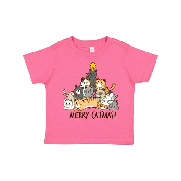 Inktastic Merry Catmas with Cat Tree and Yellow Star Boys or Girls Toddler T-Shirt