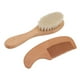 thumbnail image 2 of Juego de cepillo y peine para bebé, multifunción, compuesto de madera y lana, cepillo para el cabello de bebé para hombres, peinado, baño de bebé, 2 of 15