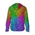 thumbnail image 2 of Goofa Colorful Glitter Printed Women's UPF 50+ Sun Protection Hoodie Jacket Lightweight Long Sleeve Sun Shirt for Women with Pocket Hiking Outdoor-X-Large, 2 of 9
