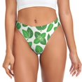 thumbnail image 1 of Kdxio String à Motif Feuilles Vertes Sans Couture pour Femmes - String Taille Basse Invisible Extensible Culottes Respirantes pour Femmes - Petit, 1 of 6