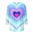 thumbnail image 5 of Vetsdori Womens 3/4 Sleeve Tops Valentine Pullover Gifts for Wife Graphic,Trendy Heart Print Crew Neck T-Shirts for Ladies Fashion, 5 of 6
