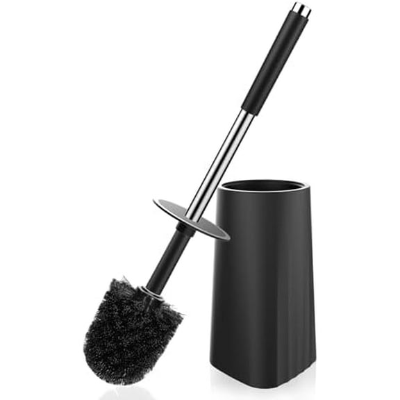 Toilet Brush, Compact Size Toilet Bowl Brush and Holder Toilet Brushes for Bathroom with Stainless Steel Handle Toilet Cleaner Brush with Durable Scrubbing Bristles, 2 Packs