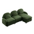 thumbnail image 6 of Miekor Furniture Teddy Fabric Cloud-like 3-Seat Sofa,Curved Backrest and Armrest with Curved Lumbar Pillows, Sectional 3 Seater Modular Couch with Movable Ottoman and Supportive Double-layer c No7764, 6 of 9
