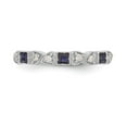thumbnail image 4 of 14K White Gold Ring Band Wedding Sapphire Square Blue Diamond Round, Size 6, 4 of 7