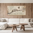 thumbnail image 5 of His Eye is on the Sparrow Christian Wall Art 20“x40"x1, Vintage Neutral Birds on Tree Branch Nature Canvas Artwork, Religious Faith Gift Bible Verse Scripture Print Decor for Living Room, 5 of 7