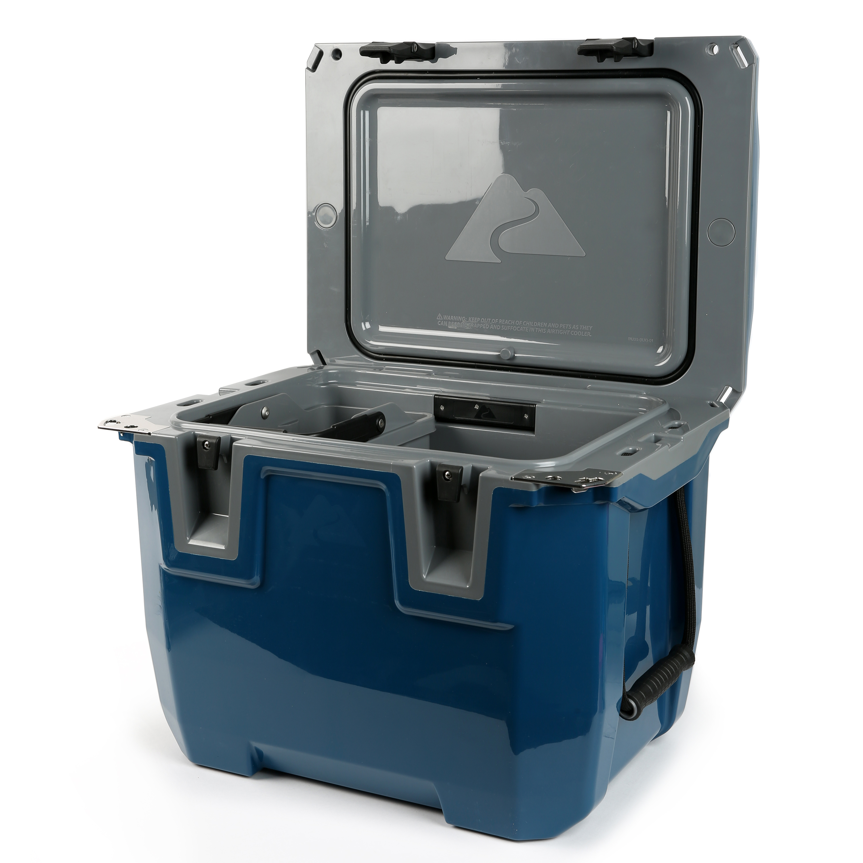 Ozark Trail 35 Quart Hard Sided Cooler with Microban Protection, Stainless Steel Locking Plate, Blue - image 4 of 14