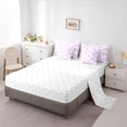 thumbnail image 5 of Manfei Purple Bow Cherry Bedding Comforter Set for Girls, Cute Ribbon King Bedding Sets, Reversible, 7 Pieces, 5 of 7