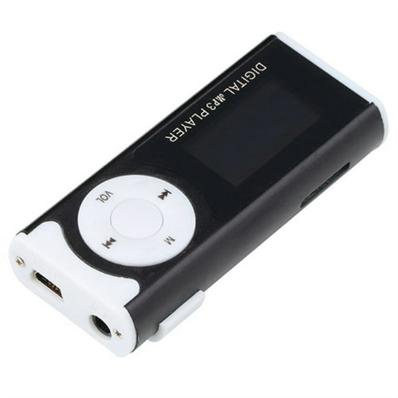 TFixol Portable Mini MP3 Music Player Metal MP3 Player with LCD Screen LED Light Support TF Memory Card MP3/WMA Audio Format Black