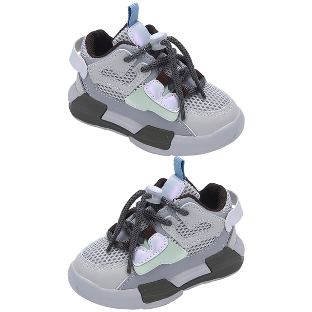 Kids Sneakers,Girls Shoes Autumn and Winter Children'S Sports Shoes Middle and Big Children'S Sneakers Little Boy Students Spring and Autumn Models,Toddler Sneakers(Color:Gray,Size:4-4.5 Years )