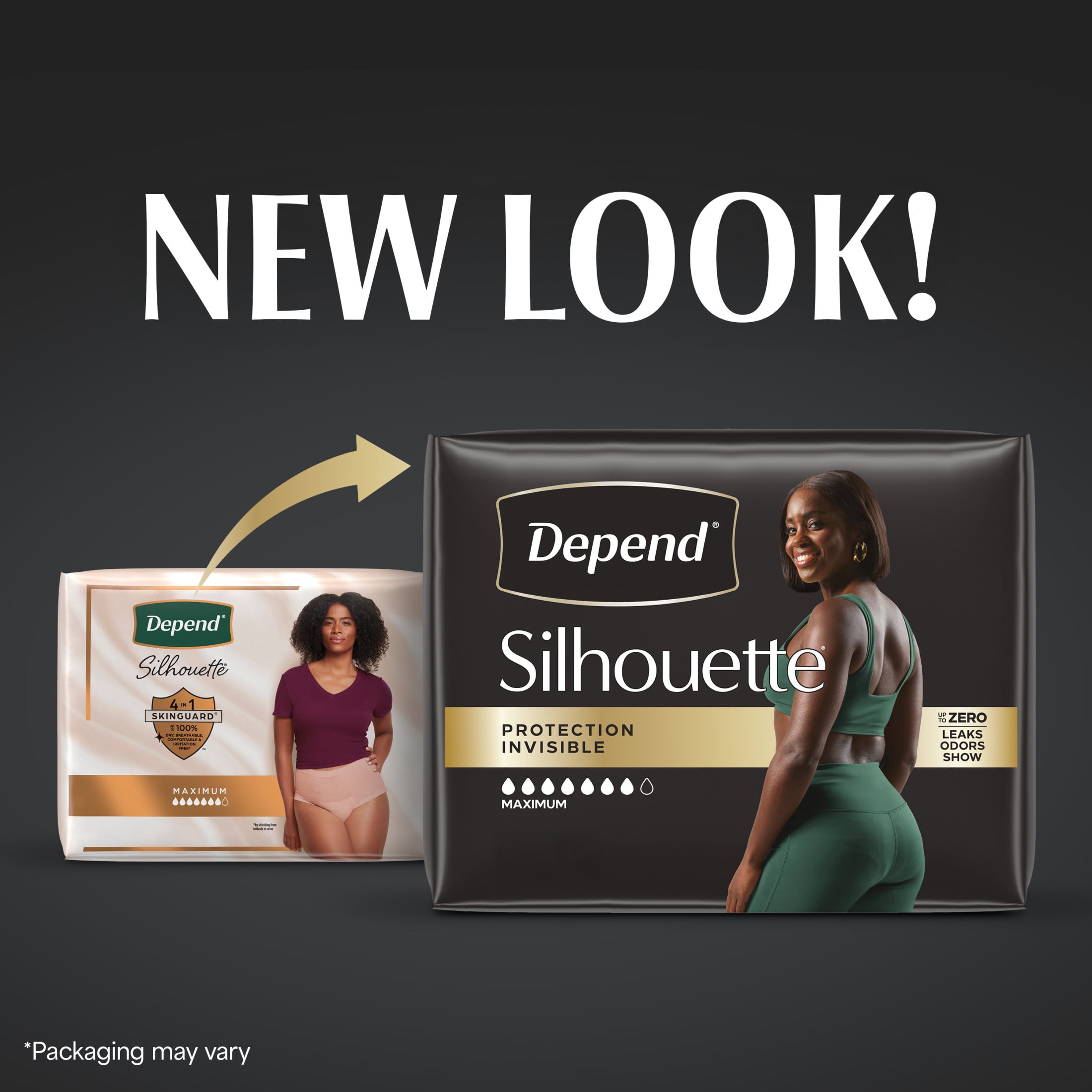 (2 pack) Depend Silhouette Women’s Incontinence & Postpartum Bladder Leak Underwear, L, 52 Count